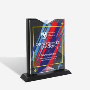 Placa Homenaje Metacrilato con Madera