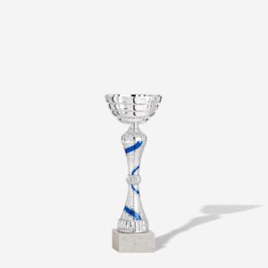 Copa Vaso plata motivos azules 29 cms.