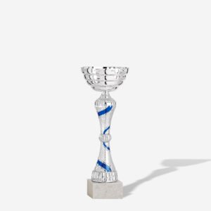 Copa Vaso plata motivos azules 32 cms.