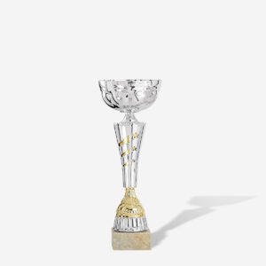 Copa vaso plata motivos oro 32 cms.