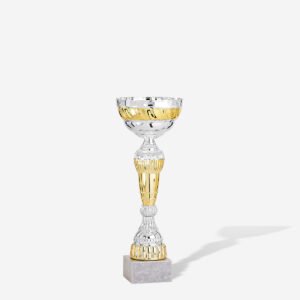 Copa vaso plata y oro 31 cms.
