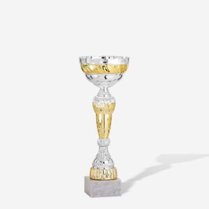 Copa vaso plata y oro 33 cms.