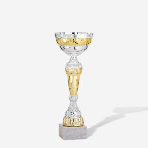 Copa vaso plata y oro 39 cms.