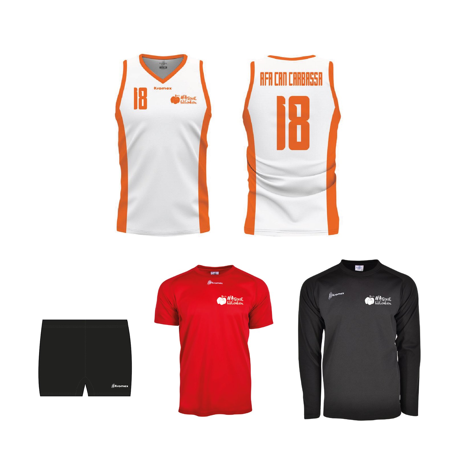 Pack  Voleibol "sin mangas" AFA TORRENT DE CAN CARABASSA Jugador/a con Malla